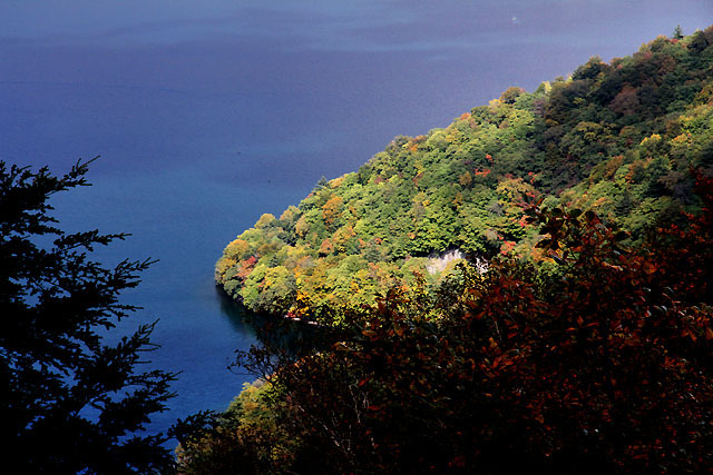 中禅寺湖湖畔紅葉