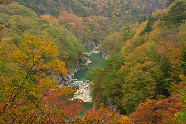 龍王峡の遊歩道