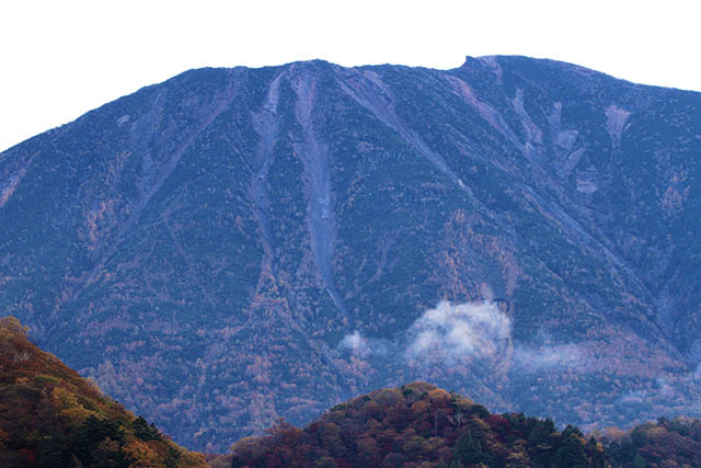 中禅寺湖から見た男体山